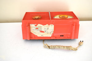 Bright Coral Pink 1959 Philco G826-124 AM  Vacuum Tube Radio Sounds Great! Excellent Retro 50s Looking Shape!