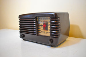 Swirly Brown Bakelite 1942 Philco Model PT-91 Vacuum Tube AM Radio Sounds Great! Excellent Condition!