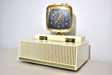 Load image into Gallery viewer, Aura White 1958 Philco Predicta Model H765-124 Vacuum Tube AM Clock Radio Awesome!