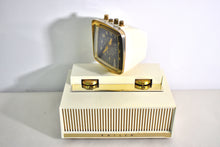 Load image into Gallery viewer, Aura White 1958 Philco Predicta Model H765-124 Vacuum Tube AM Clock Radio Awesome!