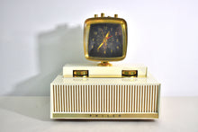 Load image into Gallery viewer, Aura White 1958 Philco Predicta Model H765-124 Vacuum Tube AM Clock Radio Awesome!