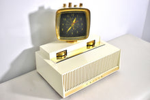 Load image into Gallery viewer, Aura White 1958 Philco Predicta Model H765-124 Vacuum Tube AM Clock Radio Awesome!
