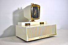 Load image into Gallery viewer, Aura White 1958 Philco Predicta Model H765-124 Vacuum Tube AM Clock Radio Awesome!