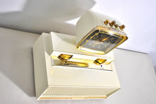 Load image into Gallery viewer, Aura White 1958 Philco Predicta Model H765-124 Vacuum Tube AM Clock Radio Awesome!
