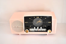 Load image into Gallery viewer, Princess Pink Mid Century 1959 General Electric Model C-416C Vacuum Tube AM Clock Radio Beauty Sounds Fantastic Excellent Condition!