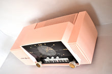 Load image into Gallery viewer, Princess Pink Mid Century 1959 General Electric Model C-416C Vacuum Tube AM Clock Radio Beauty Sounds Fantastic Excellent Condition!