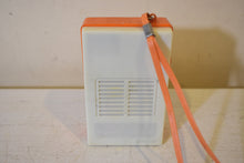 Load image into Gallery viewer, Tangerine Orange 60s Powertronic Unknown Model Portable AM Transistor Radio Excellent Condition Loud Clear Sounding!