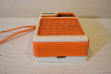 Load image into Gallery viewer, Tangerine Orange 60s Powertronic Unknown Model Portable AM Transistor Radio Excellent Condition Loud Clear Sounding!