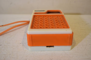 Tangerine Orange 60s Powertronic Unknown Model Portable AM Transistor Radio Excellent Condition Loud Clear Sounding!