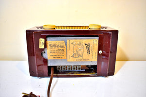 Burgundy Maroon 1954 Zenith Model R512R AM Vacuum Tube Radio Sounds Great! Excellent Condition!