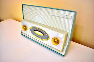 Monterey Blue Turquoise 1962 RCA Victor Model 1-RA-61 AM Vacuum Tube Radio Sleek! Excellent Condition! Sounds Great!