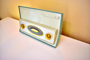 モントレー ブルー ターコイズ 1962 RCA Victor Model 1-RA-61 AM 真空管ラジオ スタイリッシュ！非常に良い状態！いいね！