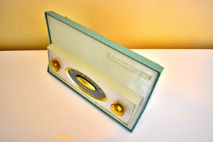 Monterey Blue Turquoise 1962 RCA Victor Model 1-RA-61 AM Vacuum Tube Radio Sleek! Excellent Condition! Sounds Great!