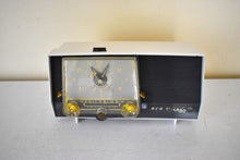 Load image into Gallery viewer, Charcoal and White 1957 RCA Model 1-C-5JE Vacuum Tube AM Radio Works Great Excellent Condition!