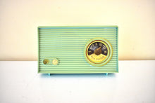 Load image into Gallery viewer, Bluetooth Ready To Go - Bungalow Green Blue Mid Century Vintage 1961 RCA Victor Model 1-RA-25 &quot;The Hardy&quot; Vacuum Tube Radio Sounds Great! Excellent Condition!