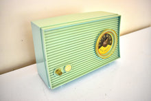 Load image into Gallery viewer, Bluetooth Ready To Go - Bungalow Green Blue Mid Century Vintage 1961 RCA Victor Model 1-RA-25 &quot;The Hardy&quot; Vacuum Tube Radio Sounds Great! Excellent Condition!