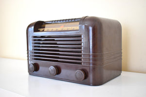 Espresso Brown Bakelite 1940 RCA Model 15X Vacuum Tube AM Radio! Sounds Great!! Excellent Condition!