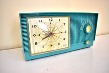 Load image into Gallery viewer, Bluetooth Ready To Go - Mediterranean Turquoise Vintage 1956 RCA Victor Model 6-C-5C Vacuum Tube AM Clock Radio So Sweet!