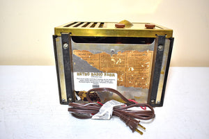 Tiger Stripe Maple Wood Grain Finished 1948 RCA Victor Model 75X15 AM Brown Bakelite Vacuum Tube Radio