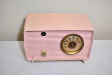Load image into Gallery viewer, Shell Pink 1956 RCA Victor Model 8-X-6F AM Vacuum Tube Radio Rare Color and Great Player!