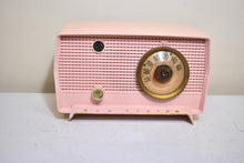 Load image into Gallery viewer, Shell Pink 1956 RCA Victor Model 8-X-6F AM Vacuum Tube Radio Rare Color and Great Player!