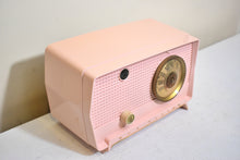 Load image into Gallery viewer, Shell Pink 1956 RCA Victor Model 8-X-6F AM Vacuum Tube Radio Rare Color and Great Player!