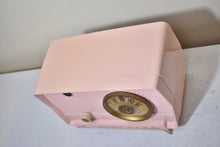 Load image into Gallery viewer, Shell Pink 1956 RCA Victor Model 8-X-6F AM Vacuum Tube Radio Rare Color and Great Player!
