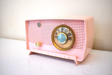 Load image into Gallery viewer, Peggy Pink 1956 RCA Victor Model 8-X-6F AM Vacuum Tube Radio Rare Color and Great Player!