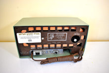 Load image into Gallery viewer, Olive Green 1956 RCA Victor Model 6-C-8B Vacuum Tube AM Clock Radio Excellent Condition Sounds Great!