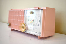 Load image into Gallery viewer, Sassy Pink 1962 RCA Victor Model RFD15P AM Vacuum Tube Clock Radio Sounds Terrific! Mid Century Looker!