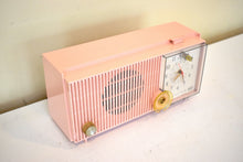 Load image into Gallery viewer, Sassy Pink 1962 RCA Victor Model RFD15P AM Vacuum Tube Clock Radio Sounds Terrific! Mid Century Looker!