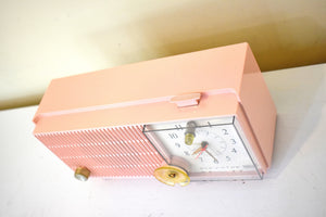 Sassy Pink 1962 RCA Victor Model RFD15P AM Vacuum Tube Clock Radio Sounds Terrific! Mid Century Looker!