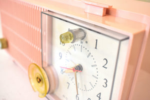 Sassy Pink 1962 RCA Victor Model RFD15P AM Vacuum Tube Clock Radio Sounds Terrific! Mid Century Looker!