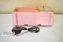 Load image into Gallery viewer, Sassy Pink 1962 RCA Victor Model RFD15P AM Vacuum Tube Clock Radio Sounds Terrific! Mid Century Looker!