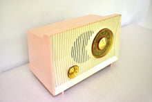 Load image into Gallery viewer, Carnation Pink White Vintage 1960 RCA Victor Model X-2FE AM 'The Sportflair' Vacuum Tube Radio Sounds Great!