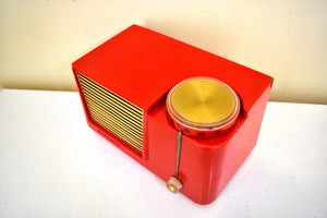Cubist Red 1954 RCA Victor Model 6-X-8B AM Vacuum Tube Radio Looks Great Sounds Marvelous! Excellent Plus Condition!