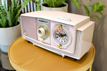 Load image into Gallery viewer, Powder Pink Mid-Century 1963 Motorola Model C19P60 Vacuum Tube AM Clock Radio Rare Color Combo!