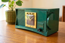 Load image into Gallery viewer, Emerald Green 1954 Travler Model 55C42 Vacuum Tube AM Radio Rare Design and Color! Sounds Great! Excellent Condition!