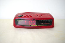 Load image into Gallery viewer, Candy Apple Red Radio Shack Model 12-8633 AM FM Digital Alarm Clock Radio! Excellent Condition!