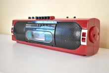 Load image into Gallery viewer, Cardinal Red 80s Realistic Sound Model SCR-35 AM FM Cassette Stereo Mini Boombox Radio! Sounds Great Excellent Condition!