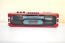 Load image into Gallery viewer, Cardinal Red 80s Realistic Sound Model SCR-35 AM FM Cassette Stereo Mini Boombox Radio! Sounds Great Excellent Condition!