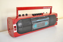 Load image into Gallery viewer, Cardinal Red 80s Realistic Sound Model SCR-35 AM FM Cassette Stereo Mini Boombox Radio! Sounds Great Excellent Condition!