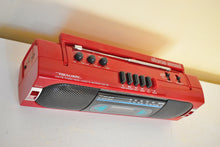 Load image into Gallery viewer, Cardinal Red 80s Realistic Sound Model SCR-35 AM FM Cassette Stereo Mini Boombox Radio! Sounds Great Excellent Condition!