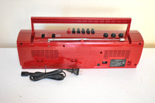 Load image into Gallery viewer, Cardinal Red 80s Realistic Sound Model SCR-35 AM FM Cassette Stereo Mini Boombox Radio! Sounds Great Excellent Condition!