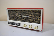 Load image into Gallery viewer, Coral Red 1959 Arvin Model 2585 Vacuum Tube AM Radio Clean and Gorgeous Looking and Sounding!