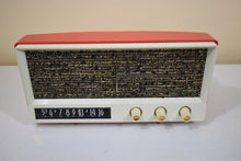 Load image into Gallery viewer, Coral Red 1959 Arvin Model 2585 Vacuum Tube AM Radio Clean and Gorgeous Looking and Sounding!