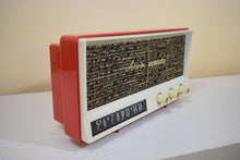 Load image into Gallery viewer, Coral Red 1959 Arvin Model 2585 Vacuum Tube AM Radio Clean and Gorgeous Looking and Sounding!