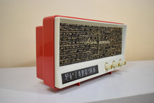 Load image into Gallery viewer, Coral Red 1959 Arvin Model 2585 Vacuum Tube AM Radio Clean and Gorgeous Looking and Sounding!