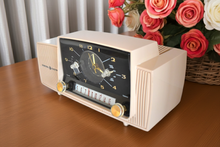 Load image into Gallery viewer, Duchess Pink Mid Century 1959 General Electric Model C-434B Vacuum Tube AM Clock Radio Beauty Sounds Fantastic Excellent Color! 