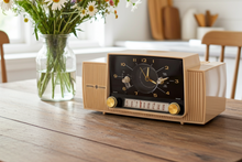 Load image into Gallery viewer, Duchess Pink Mid Century 1959 General Electric Model C-434B Vacuum Tube AM Clock Radio Beauty Sounds Fantastic Excellent Color! (Copy)